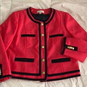 J. Crew Wool Blazer Pink Cropped with Gold Buttons